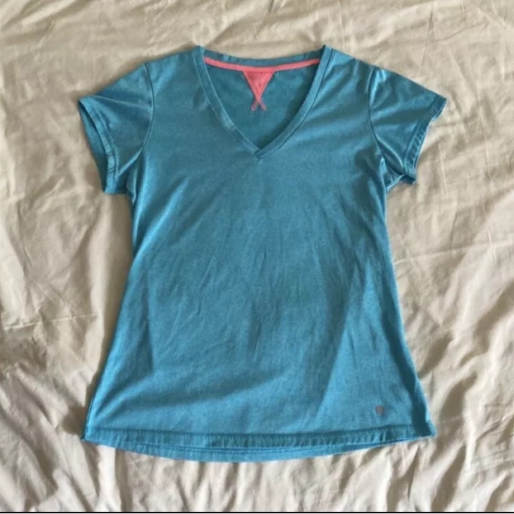 Activewear Short Sleeve T-Shirt Workout Top Bright Blue Small EUC